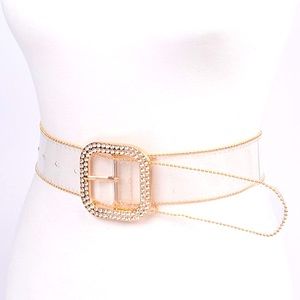 Clear PVC Bead Frame Adjustable Statement Belt